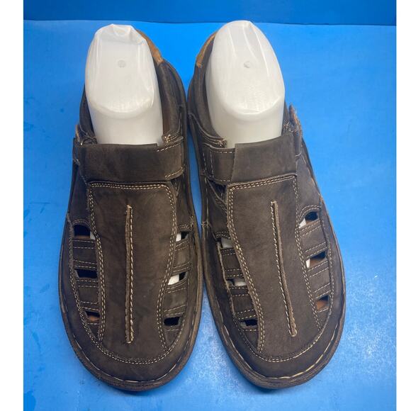 Propet Jack Fisherman Sandals Brown Leather Walking Comfort Mens Size 9 3E(X) - Picture 4 of 11